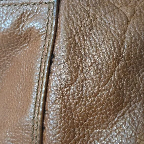 Fossil Brown Cow Hide Leather Crossbody Bag Medium Snap Closure Adjustable - Picture 14 of 16